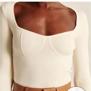 Abercrombie & Fitch Corset Slim Sweater Top Size Medium